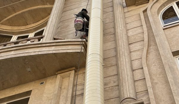 نصب لوله بخاری روی ارتفاع در تهران کرج - نصاب لوله بخاری روی دیوار بیرونی و خارجی